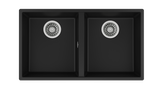 Tarja / Fregadero Teka SQUARE 760 TG B Tegranite+ para Submontar de 76 cm (30 pulgadas) con Dos Cubetas Color Negro