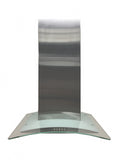 Campana de Pared IHD CH MILAN 60 de 60 cm (24 pulgadas) Filtros Purificadores en Acero Inoxidable y Cristal Curvo