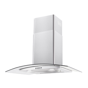 Campana de Pared IHD CH MILAN 30 de 75 cm con Filtros Purificadores en Acero Inoxidable y Cristal Curvo
