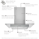 Campana de Isla IHD ISOLA MIAMI 30 de 75 cm (30 pulgadas) con Filtros Purificadores y Cristal Plano en Acero Inoxidable