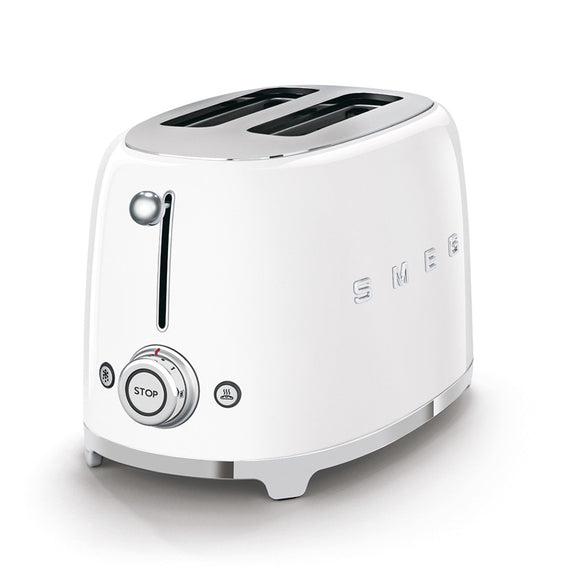 Tostador 2 Rebanadas Smeg TSF01WHUS Palanca de Elevación Manual Blanco