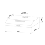 Campana Bajo Alacena / Gabinete IHD CB100X60 de 60 cm (24 pulgadas) con Filtros Purificadores en Acero Inoxidable