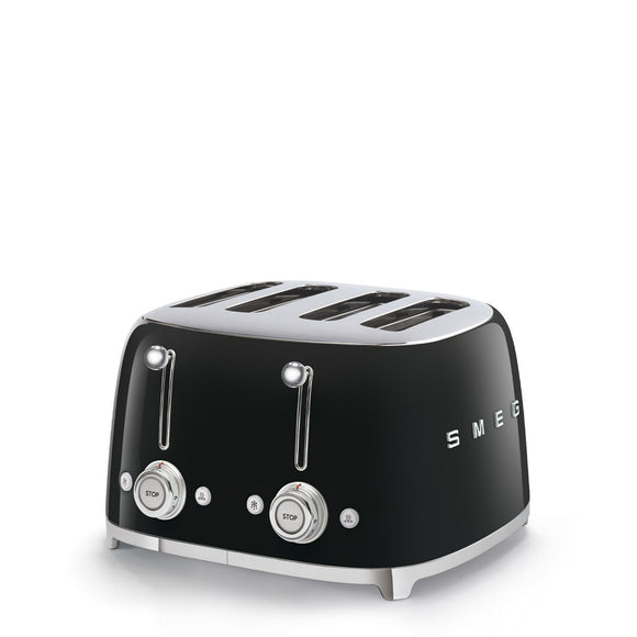 Tostador 4 Rebanadas Smeg TSF03BLUS Palanca de Elevación Manual Negro