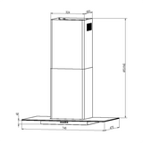 Campana de Pared IHD CH MIAMI 30 de 75 cm (30 pulgadas) con Filtros Purificadores en Acero Inoxidable y Cristal Plano