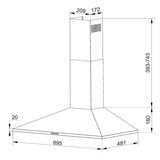 Campana de Pared IHD CH TULUM 90 de 90 cm con Filtros Purificadores en Acero Inoxidable