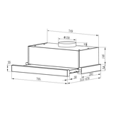 Campana Empotrable Nariz Extraíble IHD CEX80 de 80 cm en Acero Inoxidable
