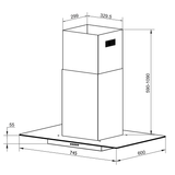 Campana de Isla IHD ISOLA MIAMI 30 de 75 cm (30 pulgadas) con Filtros Purificadores y Cristal Plano en Acero Inoxidable