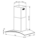 Campana de Isla IHD ISOLA MILAN 30 de 75 cm (30 pulgadas) con Filtros Purificadores y Cristal Curvo en Acero Inoxidable