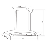 Campana Pared EB Técnica EB-392 de 90 cm Purificadora Acero Inox Cristal