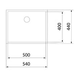 Tarja Submontar Teka BE LINEA RS15 50.40 M-XP de 54 cm (21") Una Tina Acero Inox