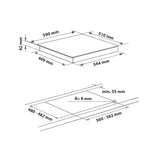 Parrilla Gas Empotre Vitrocerámica Whirlpool GOA6423NB 59 cm 4 Quemadores