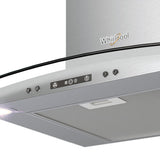Campana Pared Whirlpool WHW7610S de 76 cm Purificadora Acero Inox y Cristal