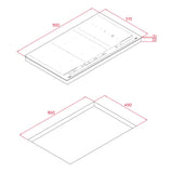 Parrilla Eléctrica Vitrocerámica Empotre Teka IZF 99770 MST BK de 90 cm951 BK de 90 cm