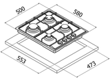 Parrilla Empotrable de Gas Teka EP 60 4G AI CI BTN 60 cm (24 pulgadas) en Acero Inoxidable