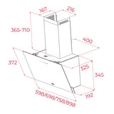 Campana de Pared Teka DVN 84030 TCL BK de 76 cm en Cristal Negro