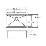 Tarja Sencilla Submontar Elkay EFU-281610ACO9 Acero Inox Satinado