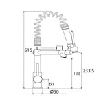 Mezcladora Monomando Doble Maneral EB TÉCNICA EB-1012 Cromo