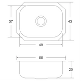 Tarja Sencilla Submontar EB Técnica CS200 Acero Inox Satinado