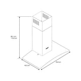 Campana Pared Whirlpool WHW7610S de 76 cm Purificadora Acero Inox y Cristal