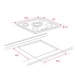 Parrilla eléctrica Vitrocerámica Teka TZ 951 BK de 90 cm Empotrable