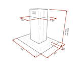 Campana de Isla Teka DG3 ISLA de 90 cm Acero Inox y Cristal Altura Ajustable