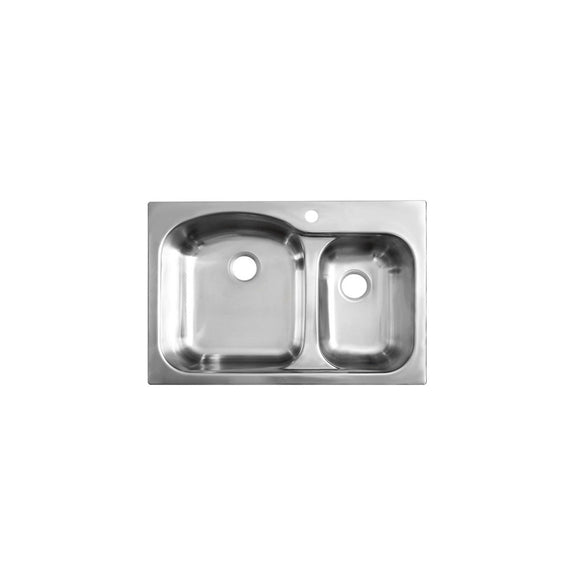Tarja Empotre/Submontar Teka DM 33.22 2C 9 de 84 cm Dos cubetas Acero Inox