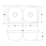 Tarja Doble Submontar EB Técnica CS110 Acero Inox Satinado