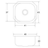 Tarja Sencilla Submontar EB Técnica CS100 Acero Inox Satinado