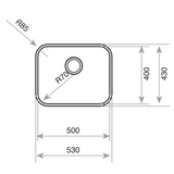 Tarja / Fregadero Teka BE - 50.40 PLUS para Submontar de 50 cm (19 pulgadas) con Una Tina en Acero Inoxidable
