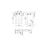 Parrilla Gas Empotre Smeg PGF32G de 30 cm y 2 Quemadores Acero Inox