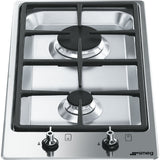 Parrilla Gas Empotre Smeg PGF32G de 30 cm y 2 Quemadores Acero Inox