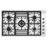 Parrilla Gas Empotre Smeg PGF95K-4 de 90 cm y 5 Quemadores Acero Inox