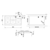 Parrilla Gas Empotre Smeg SRV596GK6 de 90 cm y 5 Quemadores Acero Inox