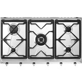 Parrilla Gas Empotre Smeg SRV596GK6 de 90 cm y 5 Quemadores Acero Inox