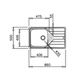 Tarja Empotrar Acero Inox Teka Universe 50 T-XP 1B 1D PLUS 1 Tina 40cm
