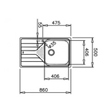 Tarja Empotrar Acero Inox Teka Universe 50 T-XP 1B 1D PLUS IZQ 1 Tina 40cm