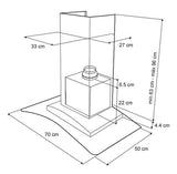 Campana de Pared Teka NC2 70 de70 cm en Acero Inoxidable y Cristal Curvo