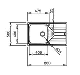 Tarja Empotrar Acero Inox Teka Universe 50 T-XP 1B 1D PLUS 1 Tina 40cm