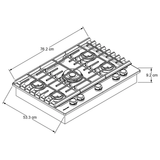 Parrilla de Gas KitchenAid KCGS550ESS de 76 cm(30 Pulgadas) en Acero Inoxidable