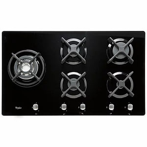 Parrilla de Gas Empotrable Whirlpool AKT935NB de 86 cm (33 pulgadas) con 5 Quemadores en Cristal Negro