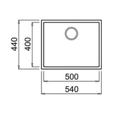 Tarja / Fregadero Teka SQUARE 50.40 TG W Tegranite+ para Submontar de 54 cm (21 pulgadas) con Una Cubeta Color Blanco