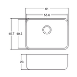 Tarja Sencilla Submontar EB Técnica A24189A Acero Inoxidable Satinado