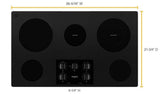 Parrilla Eléctrica Vitrocerámica Empotre Whirlpool WCE55US6HB 92 cm (36") 5 Quemadores