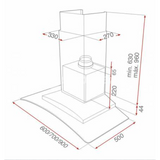 Campana de Pared Teka NC2 90 de 90 cm (36 pulgadas) en Acero Inoxidable y Cristal Curvo