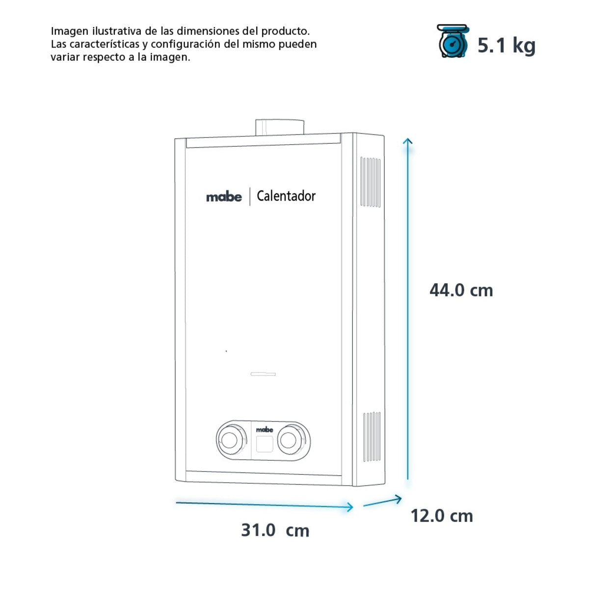 Calentador Gas Natural Paso Rápido Mabe CIM062SNA 6 L/Minuto – Integra  Hogar SA de CV