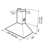 Campana de Pared Teka DEP 70 de 70 cm (27 pulgadas) en Acero Inoxidable y Diseño Piramidal