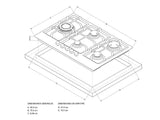 Parrilla de Gas Empotrable Whirlpool WP3040S de 75 cm (30 pulgadas) con 5 Quemadores en Acero Inoxidable