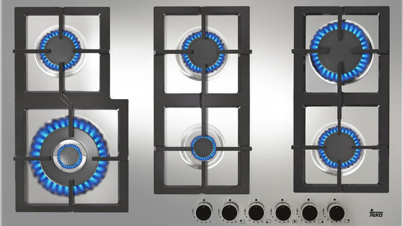 Parrilla Empotrable de Gas Teka EFX 90.1 6G AI AL 2DR CI de 90 cm (36 pulgadas) en Acero Inoxidable