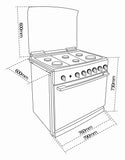 Estufa de Gas Empotre Teka EMGG 8660 S RX 76 cm (30") Acero Inoxidable