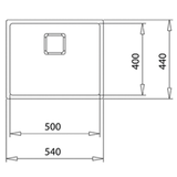 Tarja Empotre Teka FlexLinea RS15 50.40 M-XT 1B 50cm 1 Tina Acero Inox